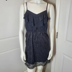 Xhilaration Black Ruffle Lace Mini Dress Size Medium Women's Juniors NWOT